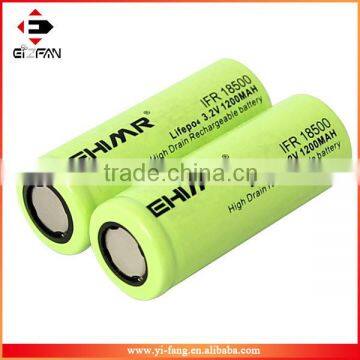 EHIMR 18500 Lifepo4 Battery 1200mAh 3.2V IFR Flat e Cig Battery photo-3