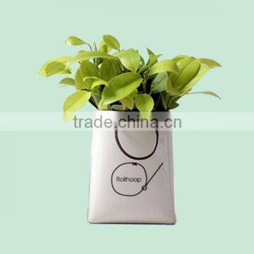 Modern Design White Bag Plant Pot
