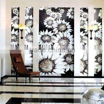 JY-JH-S06-D Mosaic art wall painting flower glass cut pattern photo wallpaper mural