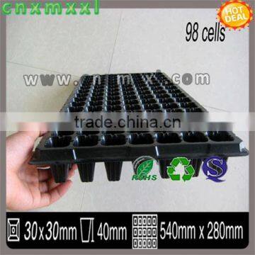 98 units black plastic nursery tray