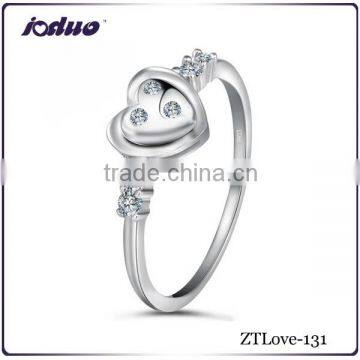 Korean edition fashion jewelry heart design 925 sterling silver wedding rings