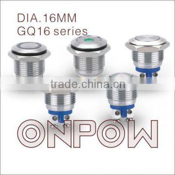 ONPOW Pushbutton Switch(GQ16 Series,16mm,CE,ROHS,REACH,IP65,Anti-vandal,stainless Steel) photo-1