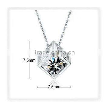 925 sterling silver love cube pendant korean hot sale trenday fashion pendant necklace