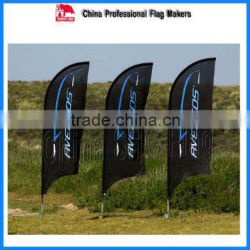 NO MOQ cheap feather flag and banner foundation design ground spike