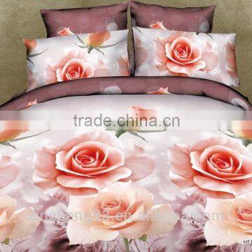 rose pattern 3d printed bedding 4 piece bed cover set reactive printed 4pc bedsheet set in a bag beddings