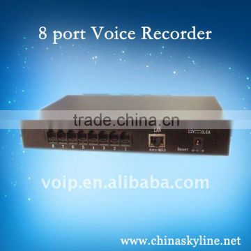 8 lines voice recorder/sound recorder box,support web brower visiting.