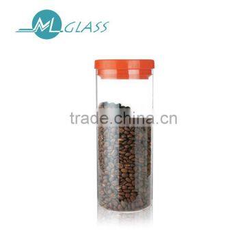 New product 1000ml pyrex glass storage jars with plastic lids OEM N6505