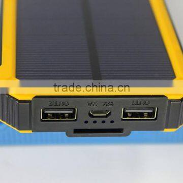 Hot Selling Waterproof Mobile Solar Power Bank 12000mah Charger photo-3