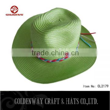 Promotional green cowboy hat for selling