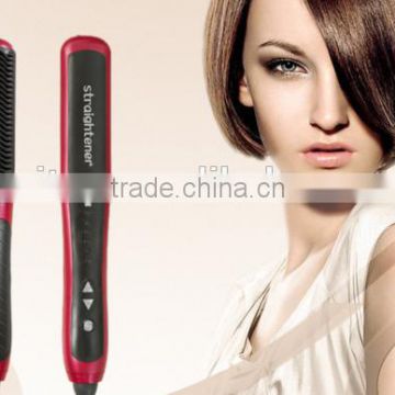 fashion professional natrual hair straightener brush electric hair comb