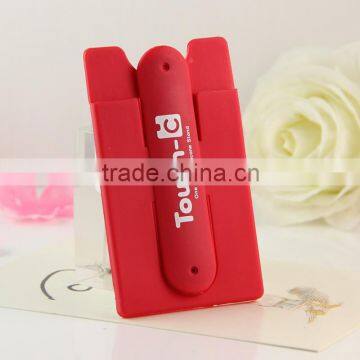 One touch new design silicone mobile phone card holder mobile phone card holder for smart phone