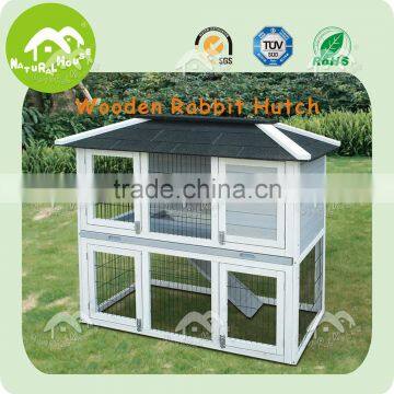 outdoor custom handmade double decker rabbit hutch