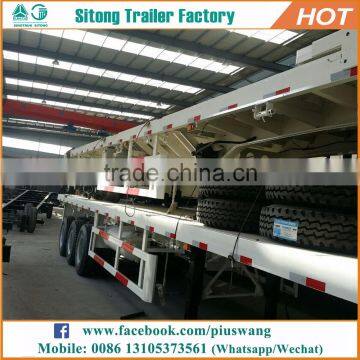 Cheap Price 3 Axles 20ft 40ft Flatbed Gooseneck Semi Trailer For Sale photo-3