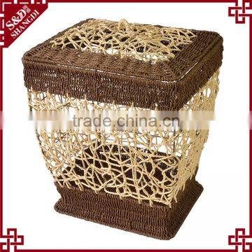 S.D wholesale Large rectangle wicker laundry basket clothes bath towels storage baskets for hotel
