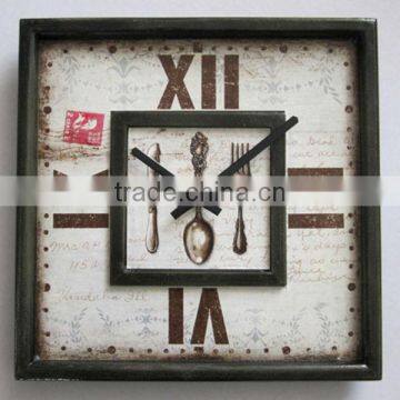 Decorative Square Wooden Wall Clock MDF Wall Clock