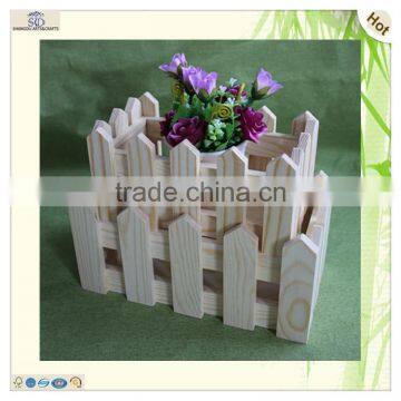 Unfinished Rectangle Garden Decorating Wooden Fence Flower Crate