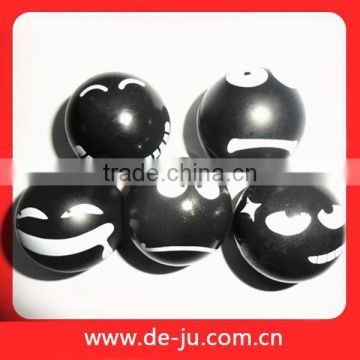 Various Emoticon Printed Souvenir Black Bouncy Balls