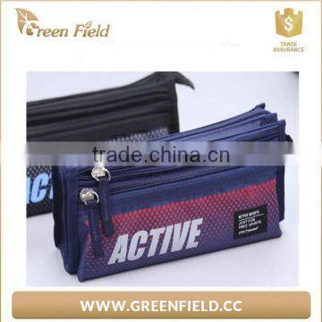 Fashion Fabric Pencil Bag Double Layer Canvas Pancil Case photo-4