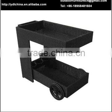 rattan dining serving cart