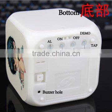 New LED 7 Colors Digital Calendar Alarm Snooze Cube Desk Clock photo-4