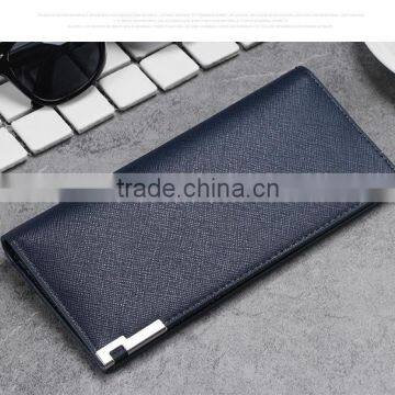 wholesale New men's long Slim Wallet Card Wallet multi cross pattern wallet purse