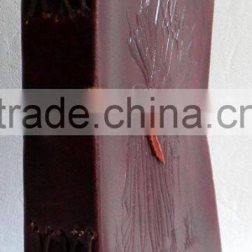 Handmade Genuine Embossed Lady Under Tree Strap Closure Leather Notebook photo-2