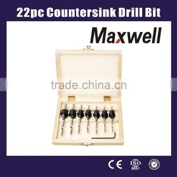 22pc Countersink Drill Bit