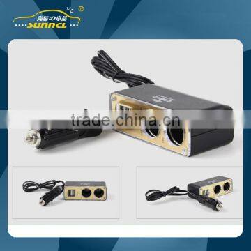 2015 CE Approved USB Output Car Cigarette Lighter with 2 Socket Adapter