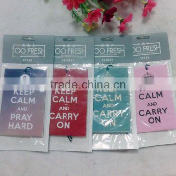 Fragrance Essential Paper Car Air Freshener Screen Printing