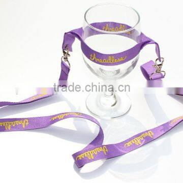 drink sling bling lanyard wine glass holder set For Sale