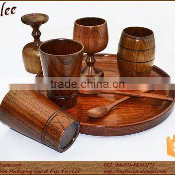 New designed unique hand-made EXW wooden cups/mugs for juice/water/tea/milk