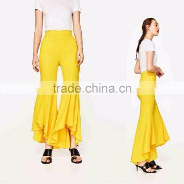 Wholesale Custom Made in China Asymmetric Flare Trousers for Women Indian Woman Trousers