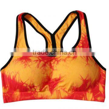 Tie-dyed ladies sports bra China manufacturer/cool sports bra