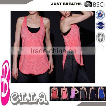 OEM 100 cotton fitness workout tank top with inner bra