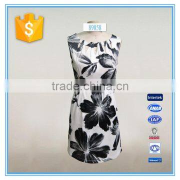 Summer Women Casual One Piece Midi Dress Hollow Out Design In Floral Print