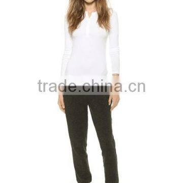 wholesale hemp gray and custom color 100% cotton spring pants for women long pant woman sport trousers