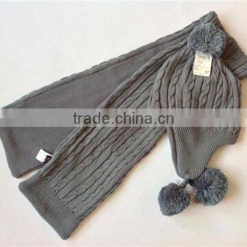 Red Colors Ladies Polar Fleece Winter Scarf Hat Gloves Sets Factory photo-6