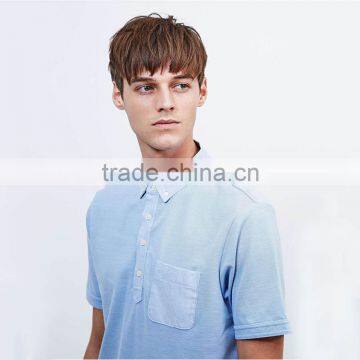 Plain Blue Polo With Chest Pocket 100 Percent Cotton Mens Polo Shirts T-shirt photo-3