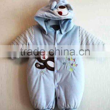 Newest Winter Baby Romper 100% Cotton Boys Long Sleeve Hooded Bodysuit