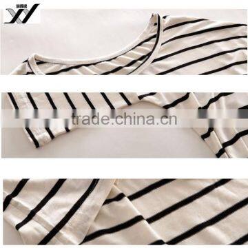 White Breton Striped Slouchy Oversized Tee T-shirt Long Top photo-3