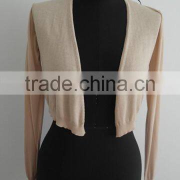 Fashion ladies long sleeve knit shrug cardigan sweater
