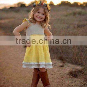 Girls Sunflower Wildling Dress Baby Well Dressed Wolf Remake Lace Linen Dress photo-2