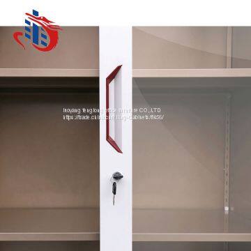 Steel Office Commercial Furniture 2 Swing Glass Door Filing Storage Cabinet photo-5