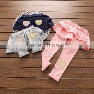 S32841W Cotton Leggings Girls Kids Lace Bow Skinny Trousers Children's Korean Bow Pants photo-3