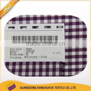 Factory Price Cotton Yarn Dyed Squre Shape Fabric