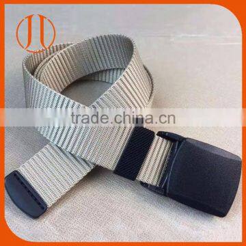 Popular Pom YKK buckle men 100% nylon woven belt with plastic enddings