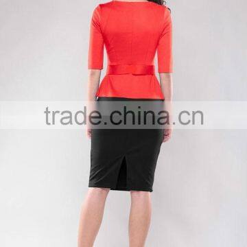 Contrast Business Woman Dress Formal Ladies Office Wear Dresses Dress photo-5