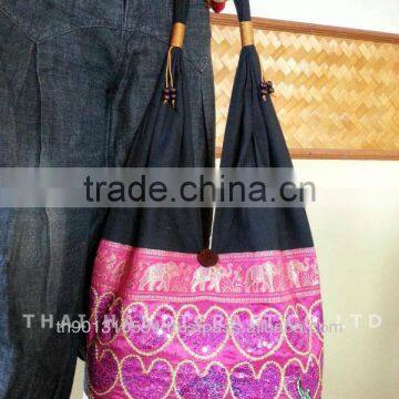 New Thai Silk Embroidered Handbag Tote Bag