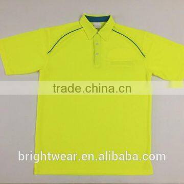 High Visibility Australia Mens Reflective Safety Yellow Breathable Polo Shirt photo-5