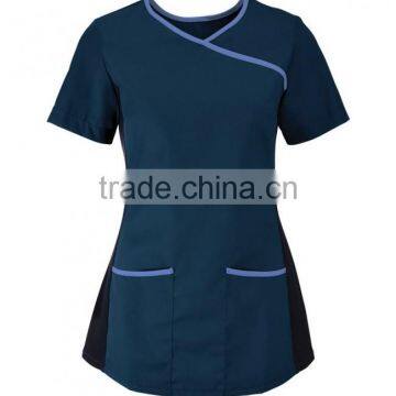 Fashionable 2017 Custom Women's Stretch Scrub Top Medical Nurse Hospital Nursing Uniform Designs photo-4